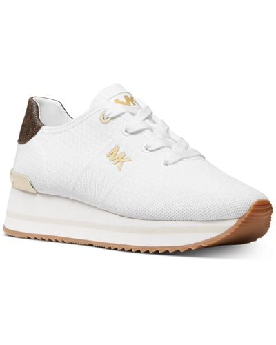 Michael Kors Monique Knit Sneaker Lace-up Running Sneakers - White