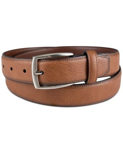 Club Room Faux Leather Pebble Grain Stretch Belt - Natural