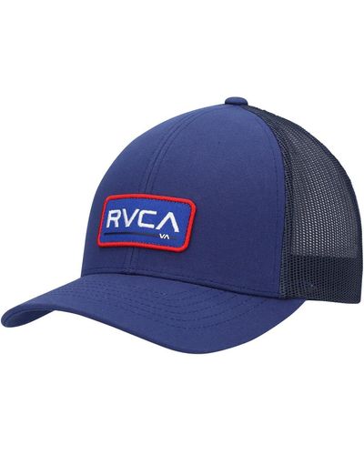 RVCA Logo Ticket Trucker Iii Snapback Hat - Blue