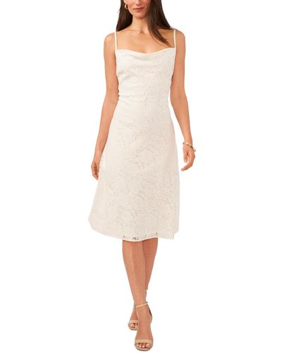 1.STATE Sleeveless Lace Midi Dress - White
