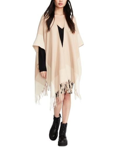 Steve Madden Colorblocked Cape Sweater - Natural