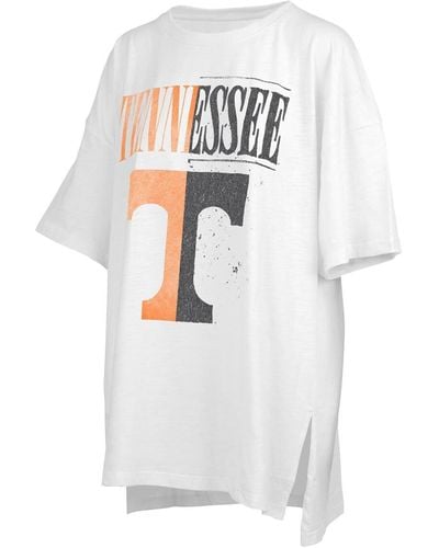 Pressbox Distressed Tennessee Volunteers Lickety-split Oversized T-shirt - White
