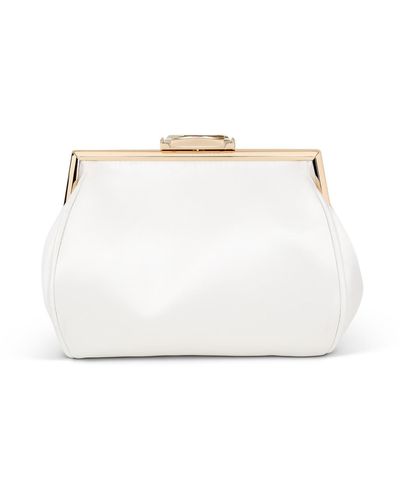 Badgley Mischka Woman's Skye Satin Pouch Clutch - White