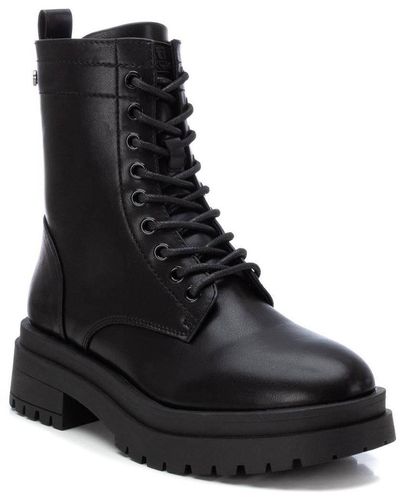 Xti Lace-up Boots By - Black