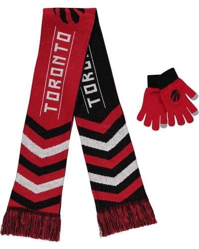 FOCO And Toronto Raptors Glove And Scarf Combo Set - Red