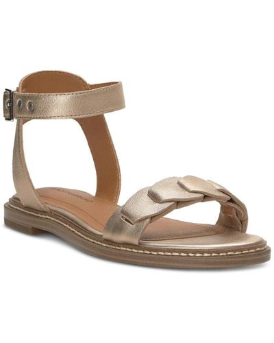 Lucky Brand Kyndall Ankle-strap Flat Sandals - Metallic