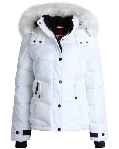 canada weather gear Faux Fur Trim Insulated Puffer Jacket - White