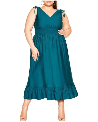 City Chic Plus Size Avalina Maxi Dress - Blue