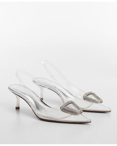 Mango Vinyl High Heels - White