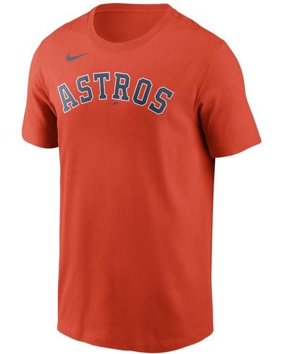 Nike Houston Astros Swoosh Wordmark T-shirt - Orange