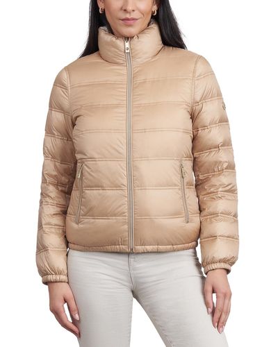 Michael Kors Michael Reversible Shine Down Puffer Coat - Natural