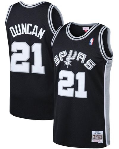 Mitchell & Ness Tim Duncan San Antonio Spurs Big And Tall Hardwood Classics Jersey - Black