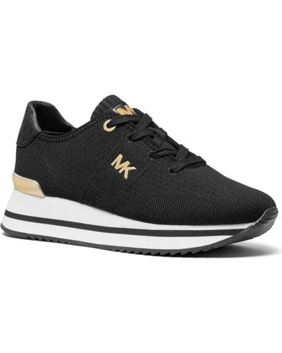 Michael Kors Monique Knit Sneaker Lace-up Running Sneakers - Black