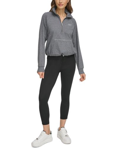 DKNY Sport Glitter-logo Half-zip Sweatshirt - Gray