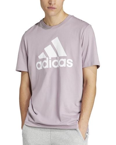 adidas Essentials Single Jersey Big Logo Short Sleeve Crewneck T-shirt - Purple