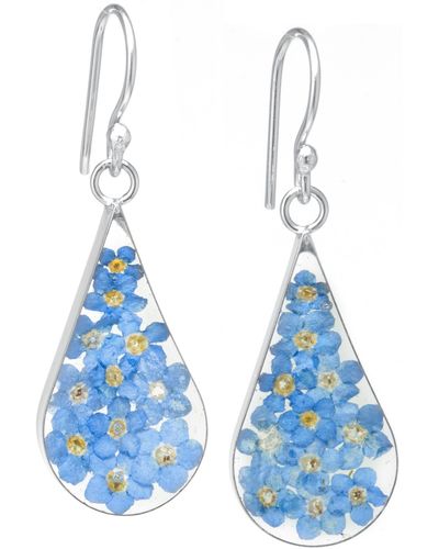 Giani Bernini Medium Teardrop Dried Flower Earrings - Blue