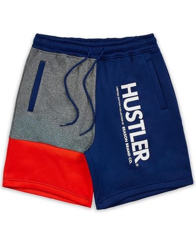 Reason Hustler Color Block Shorts - Blue