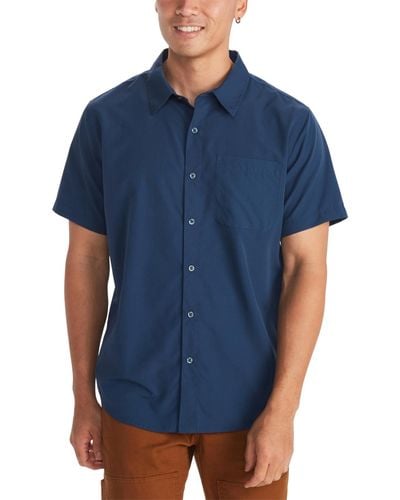 Marmot Aerobora Button-up Short-sleeve Shirt - Blue