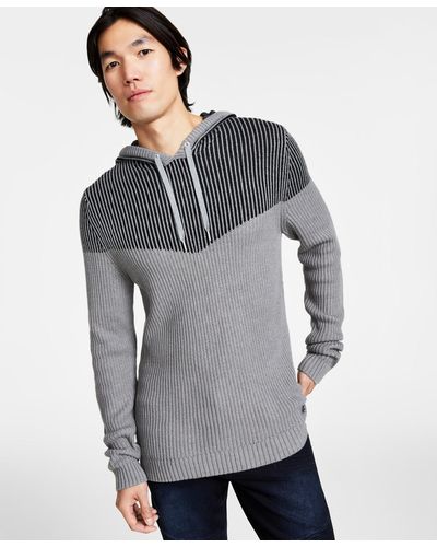 INC International Concepts Regular-fit Plaited Hoodie - Gray