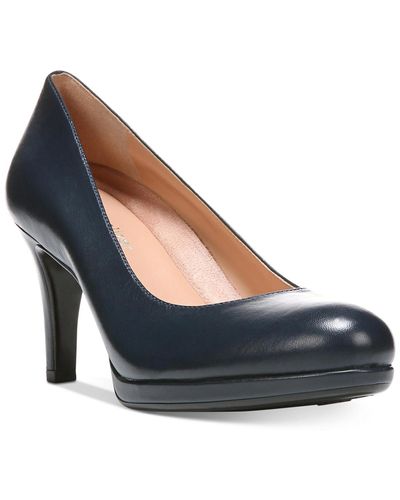 Naturalizer S Michelle Classic High Heel Pump,navy Leather,10 Wide - Blue