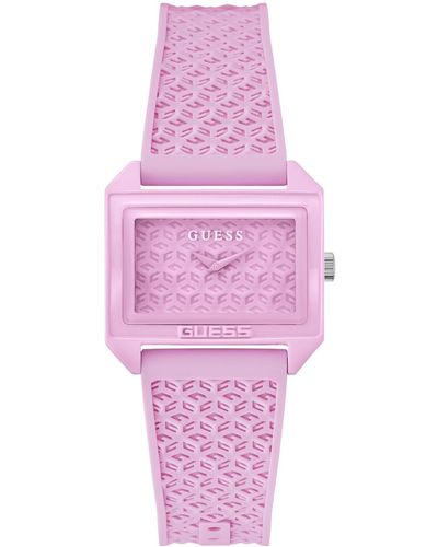Guess Analog Silicone Watch 32mm - Pink