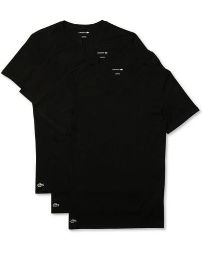 Lacoste V-neck Lounge Slim Fit Undershirt Set - Black