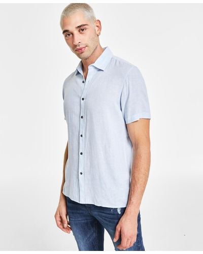 INC International Concepts Regular-fit Linen Shirt - White
