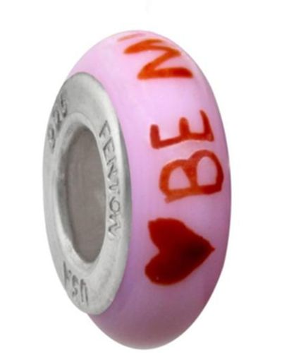 Fenton Glass Jewelry: Be Mine Valentine Glass Charm - Red