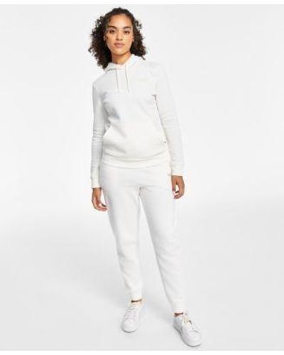 PUMA Embroidered Hooded Sweatshirt High Waisted Sweatpant sweatpants - White