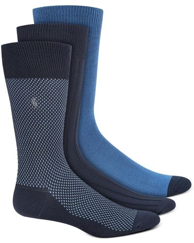 Polo Ralph Lauren Men's Birdseye Dress Socks, 3-pk. - Blue