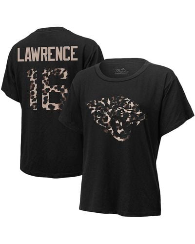 Majestic Threads Trevor Lawrence Jacksonville Jaguars Leopard Player Name And Number Tri-blend T-shirt - Black