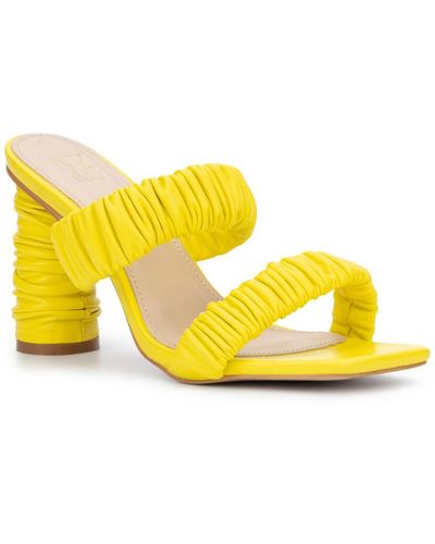 New York & Company Faina Ruched Heel Sandal - Yellow