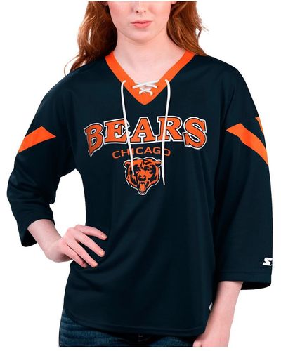Starter Chicago Bears Rally Lace-up 3/4 Sleeve T-shirt - Blue