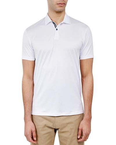 Society of Threads Regular Fit Solid Performance Polo Shirt - White
