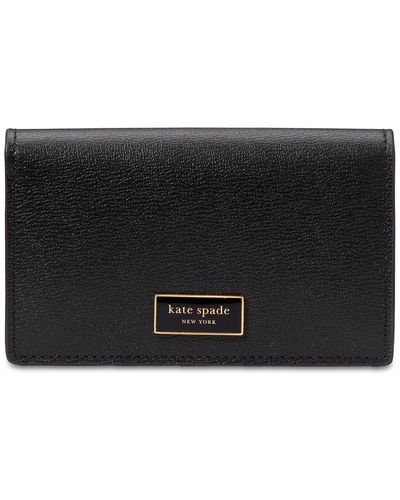 Kate Spade Katy Textured Leather Small Bifold Snap Wallet - Black