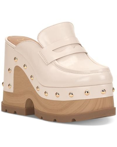 Jessica Simpson Hunyie Platform Loafer Clogs - Natural