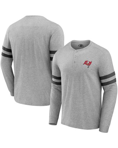 Fanatics Nfl X Darius Rucker Collection By Tampa Bay Buccaneers Henley Long Sleeve T-shirt - Gray