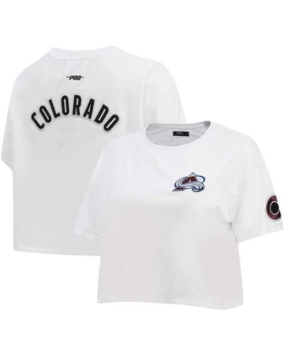 Pro Standard Colorado Avalanche Classic Boxy Cropped T-shirt - White