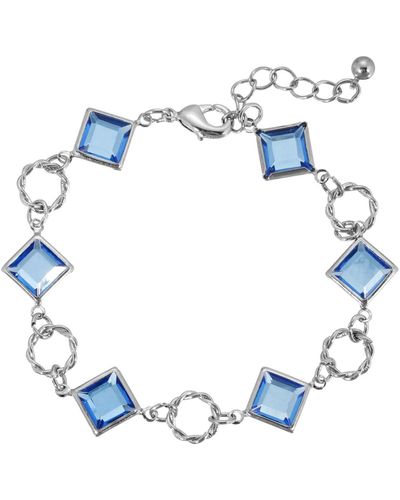2028 Silver-tone Light Crystal Bracelet - Blue