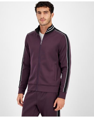 INC International Concepts Neoprene Track jogger Jacket - Purple