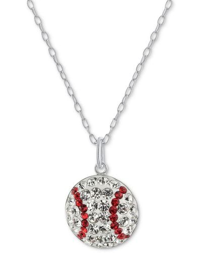 Giani Bernini Crystal Baseball 18" Pendant Necklace - Metallic