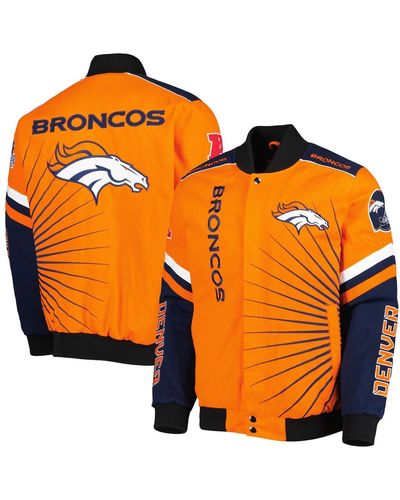 G-III 4Her by Carl Banks Denver Broncos Extreme Redzone Full-snap Varsity Jacket - Orange