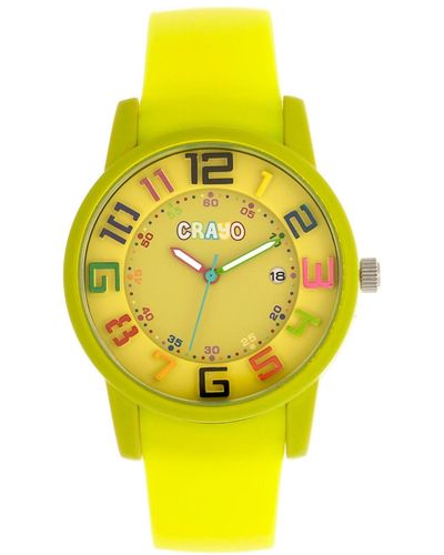 Crayo Festival Lime Silicone Strap Watch 41mm - Yellow