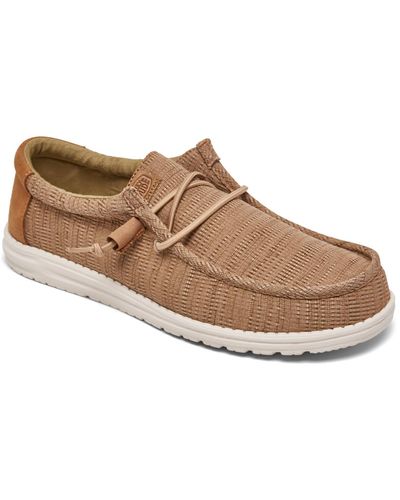 Hey Dude Wally Grid Casual Moccasin Slip-on Sneakers From Finish Line - Brown
