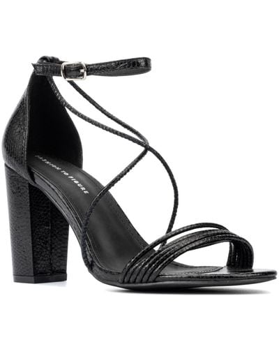 FASHION TO FIGURE Belinda Wide Width Heels Sandals - Black