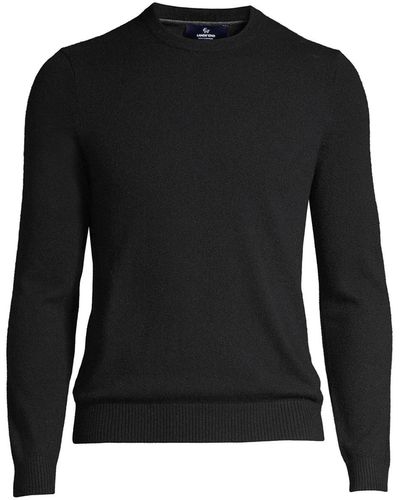 Lands' End Fine Gauge Cashmere Sweater - Black