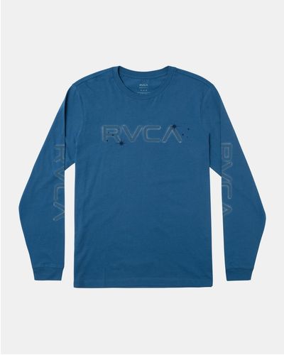 RVCA Big Airbrush Long Sleeve T-shirt - Blue