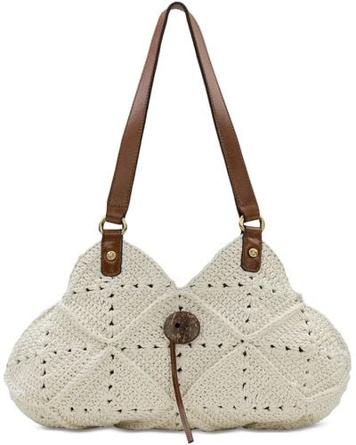 Patricia Nash Marti Diamond Crochet Shoulder Bag - Natural