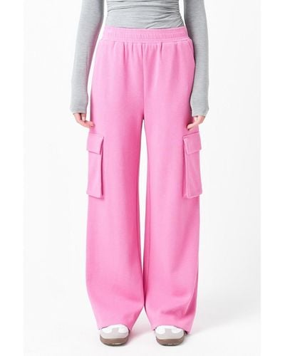 Grey Lab Wide Knit Pants - Pink