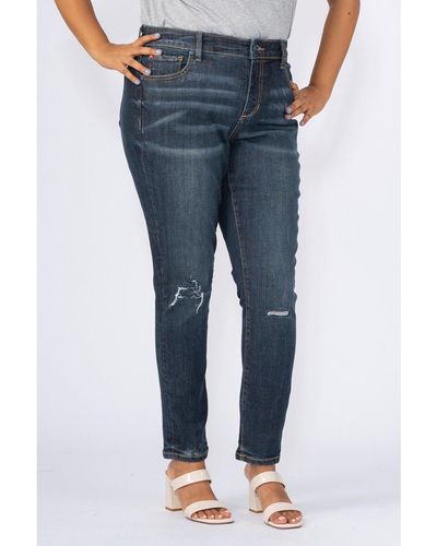 Slink Jeans Plus Size High Rise Ankle Skinny Jeans - Blue